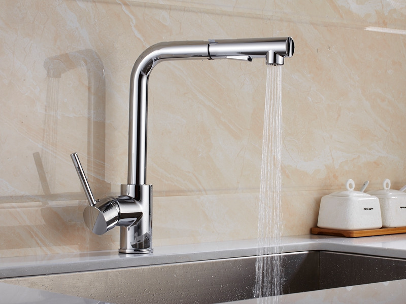 Single Handle Pull Out Kitchen Faucet 